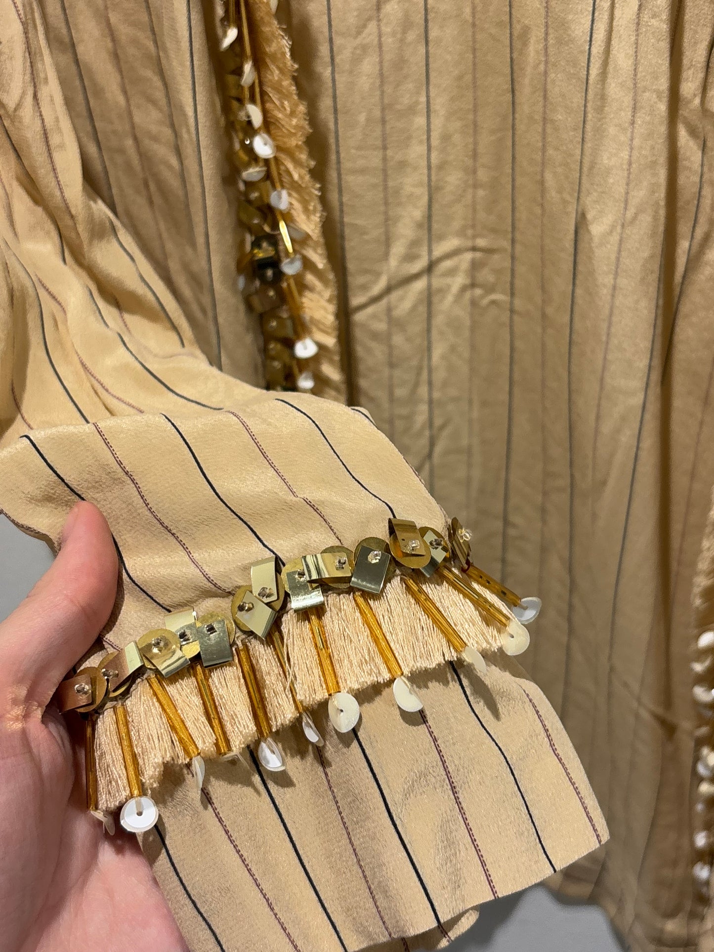 Malene Birger - Shirt w. gold beads - S - Medina’s Wardrobe