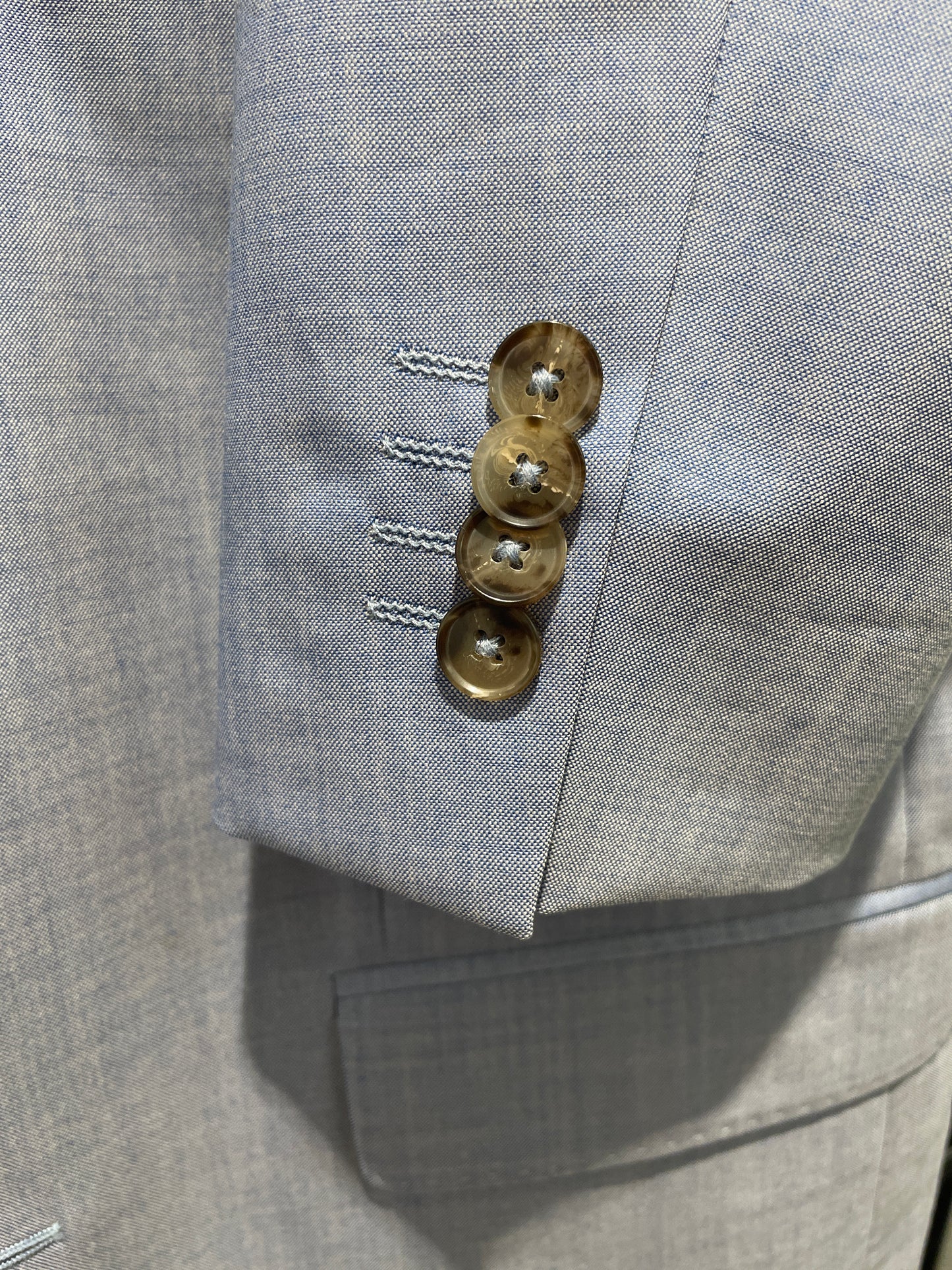 Sand Copenhagen Light Blue Seersucker Blazer (Angelico Fabric) -