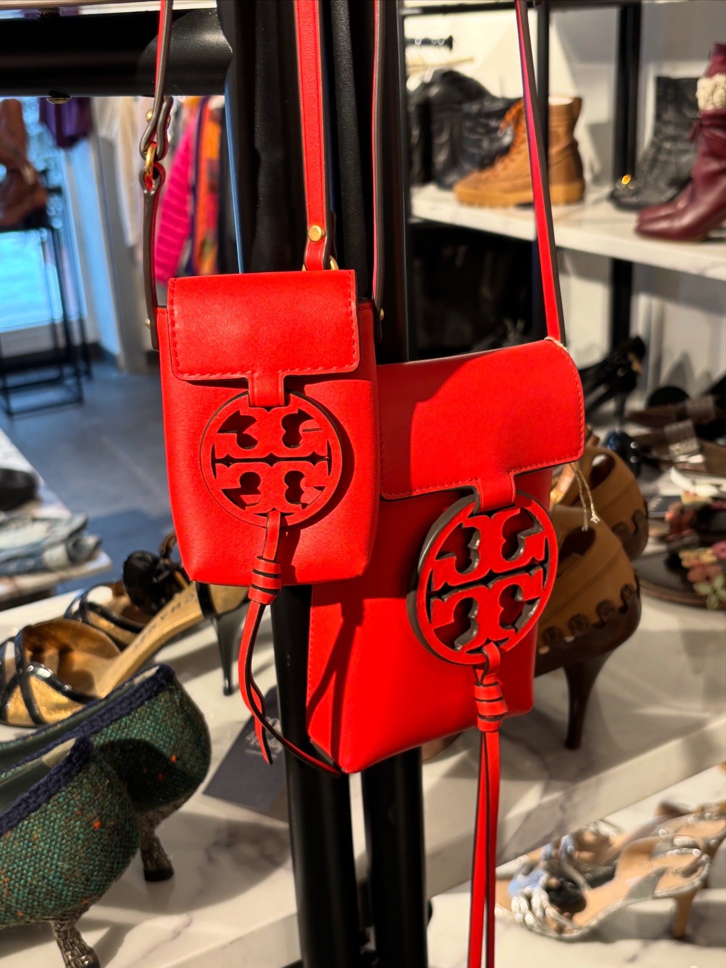 Tory Burch Nano Miller Crossbody - Red Leather - Small