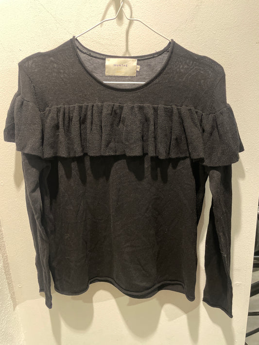 Munthe - Knit w. frills - black - EU38 - Medinas Wardrobe