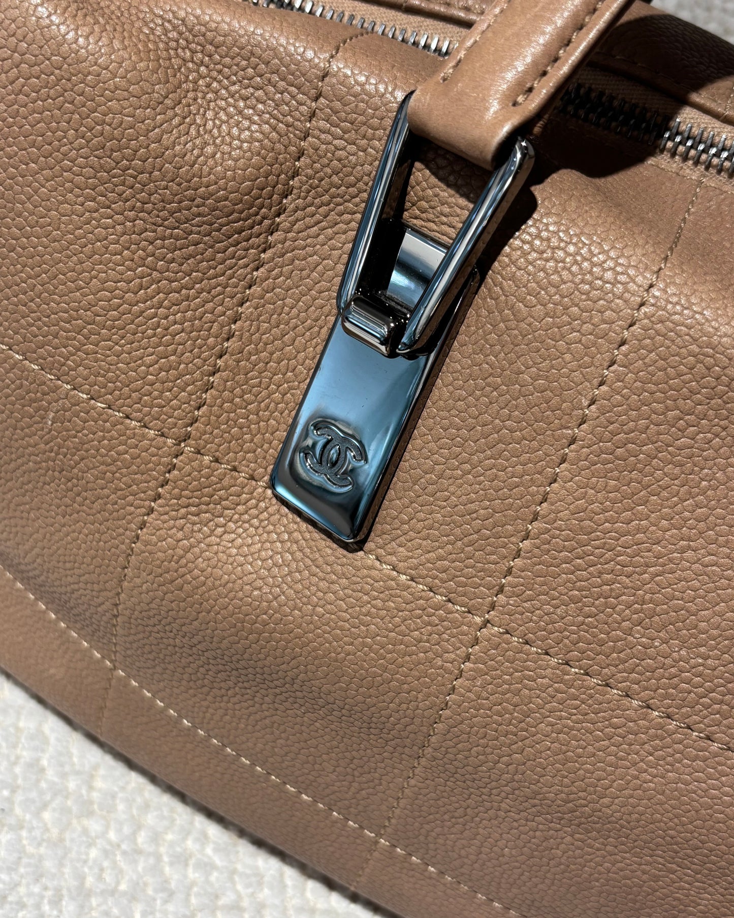 Chanel Bag - Chocobar – Beige/Dusty Rose Leather & Silver Hardware