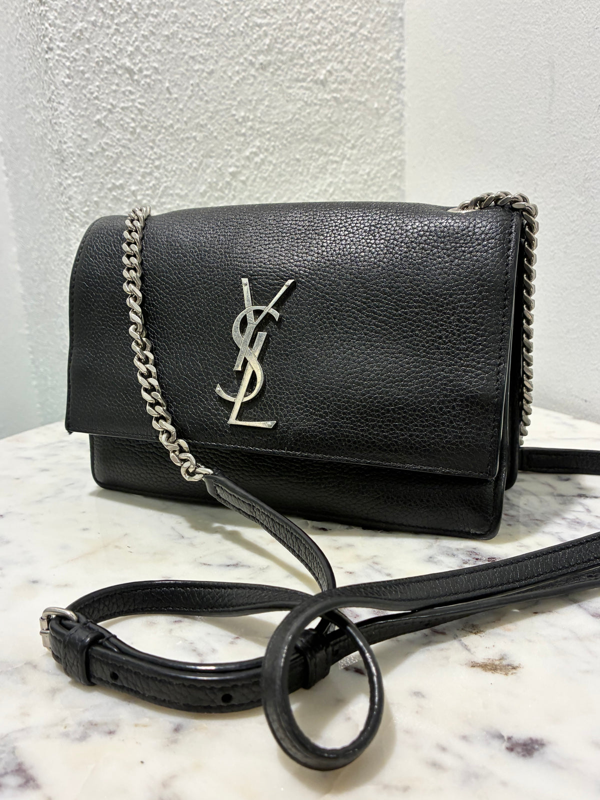 Saint Laurent - Sunset Bag - Black with Silver Hardware