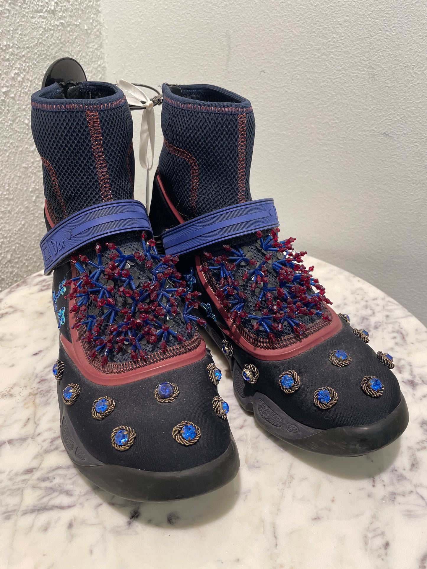 Christian Dior 'Fusion' Embellished High-Top Sneakers – Rare Couture Edition - 38,5