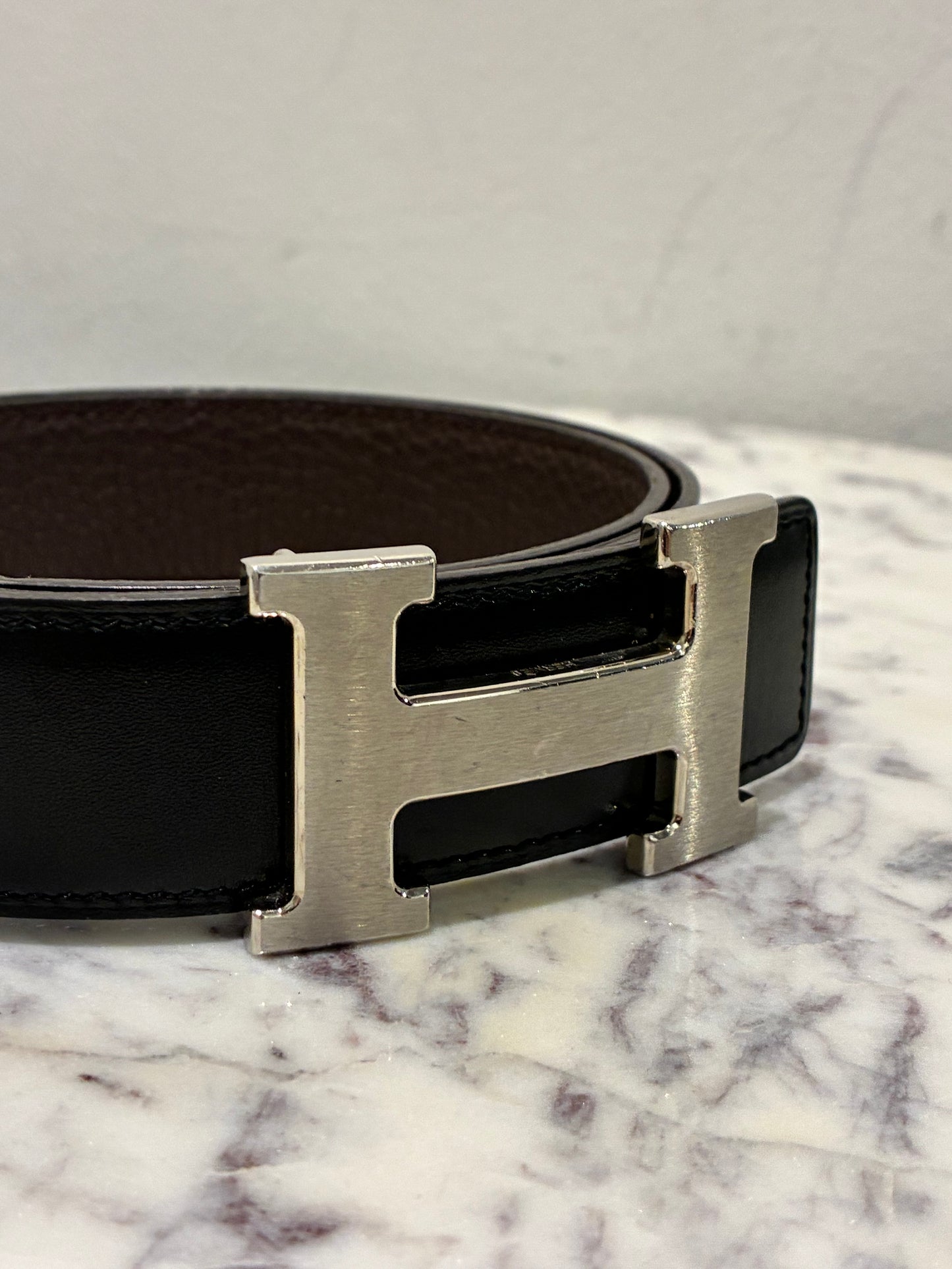 Hermès Reversible H-Belt – Size 85 - Medina’s Wardrobe