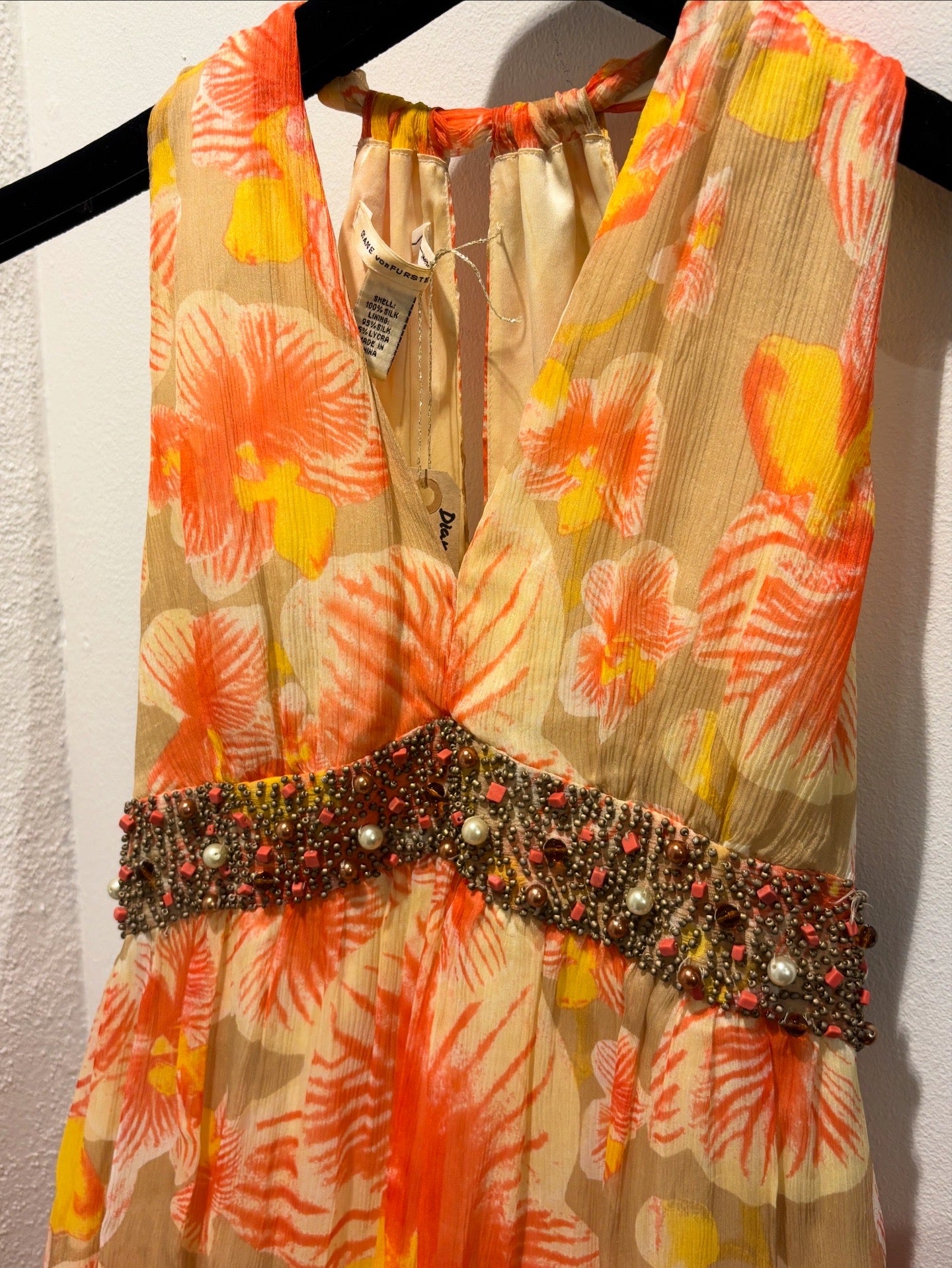 Diane Von Fürstenberg Dress - Orange & Yellow Silk - EU 38/40