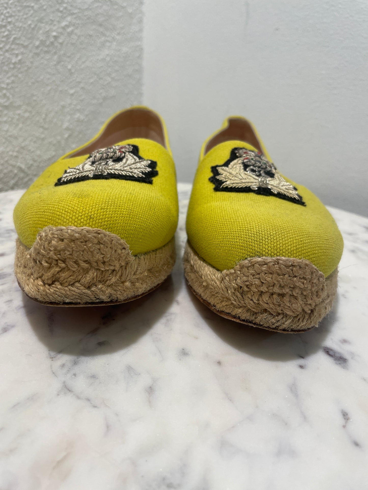 Christian Louboutin - Yellow Nanou Crest Espadrilles  – 39,5