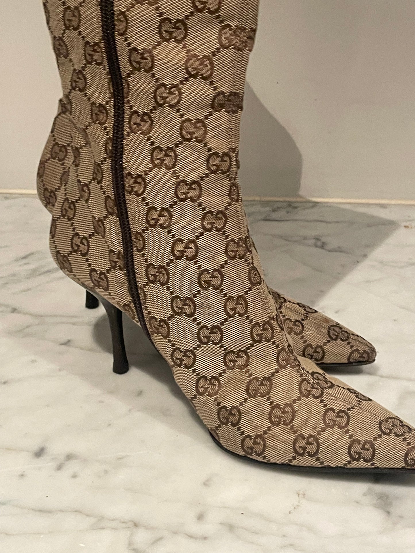 Gucci - GG monogram knee boots