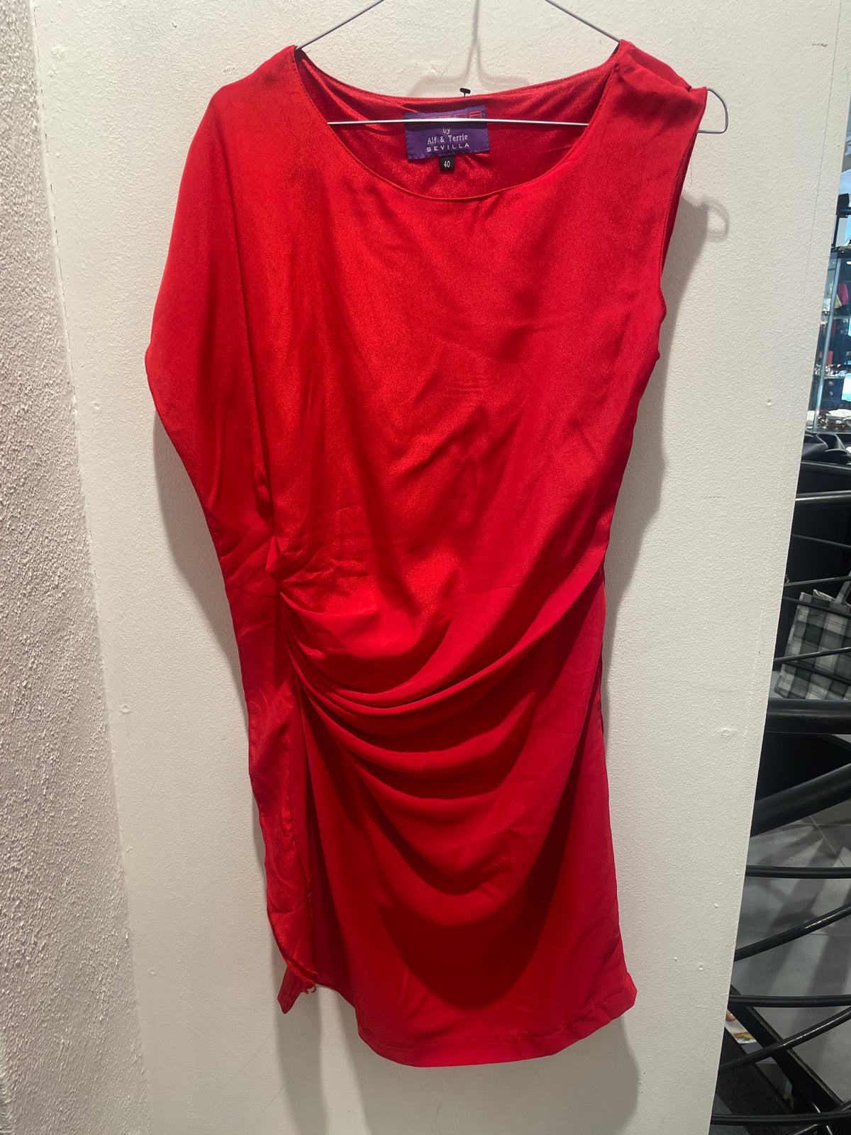 Cocoa by Alf & Terrie Sevilla red draped dress - EU 38