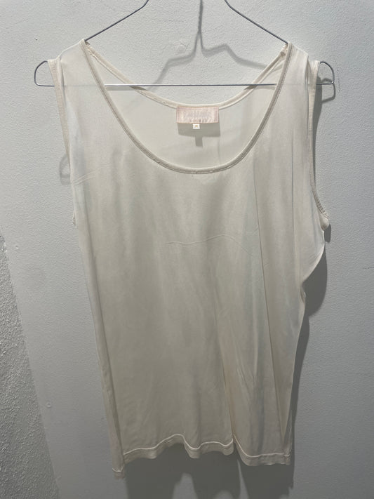 Hey Moon Ecru Pure Silk Tank Top - M