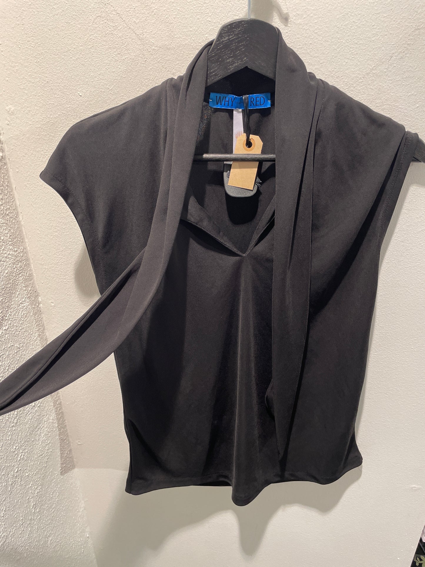 Why Red  - Top w. tie - XS/S