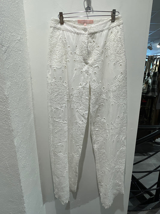 Valerie Khalfon Paris - White Lace Pants - Medinas Wardrobe - EU38
