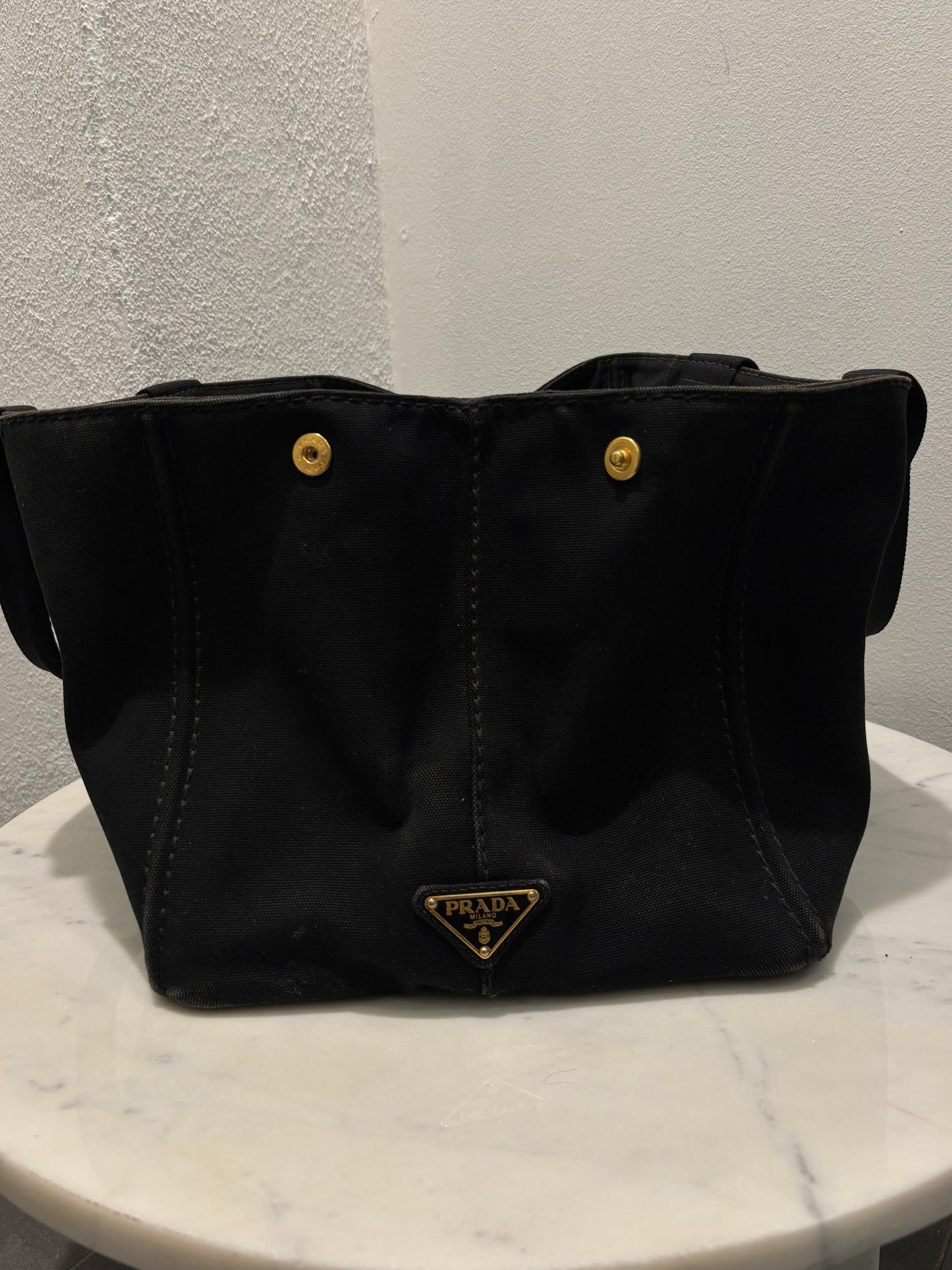 Prada - Canapa Tote - Black Canvas