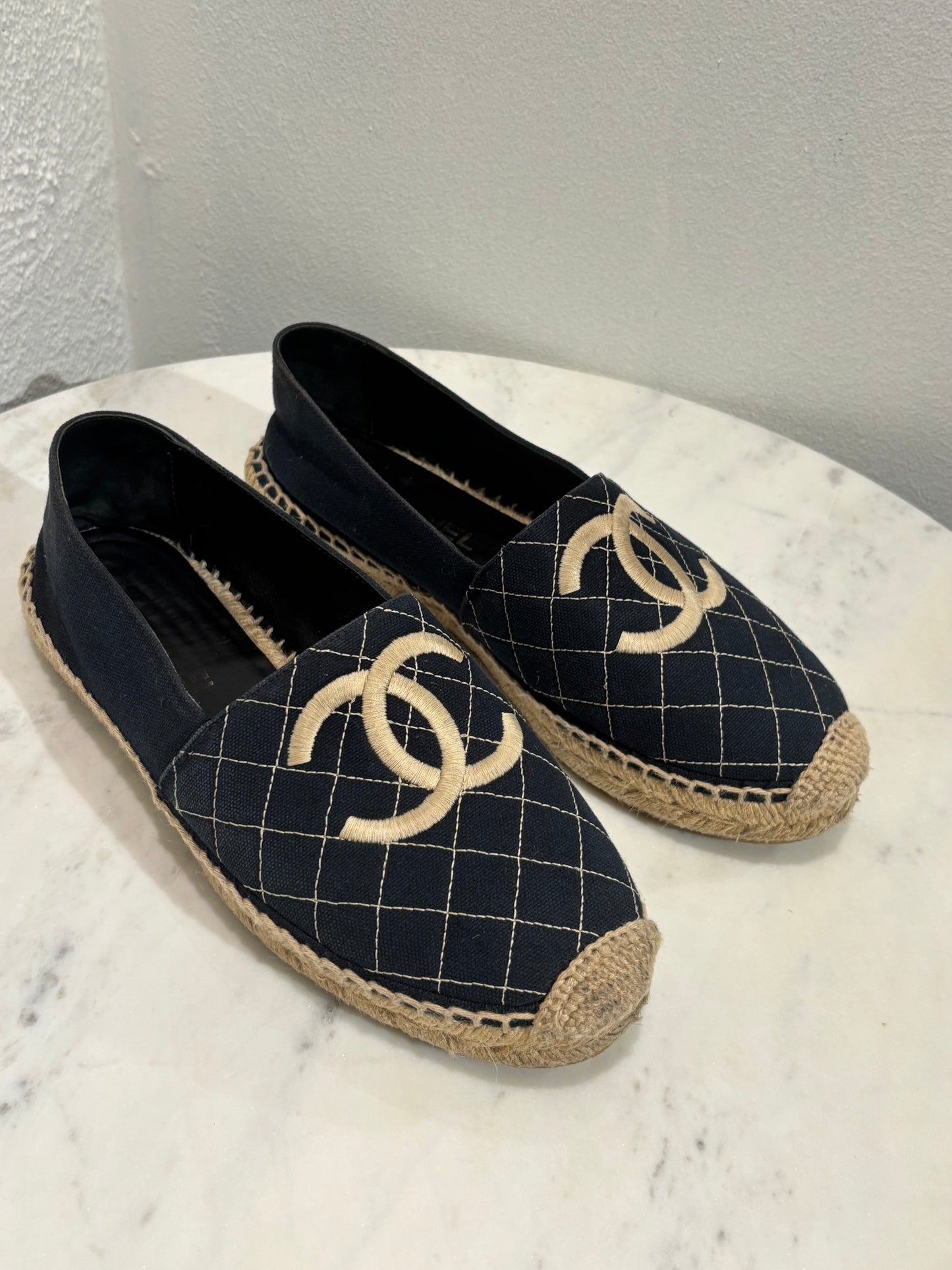 Chanel Espadrilles – Navy with CC Logos – EU 40