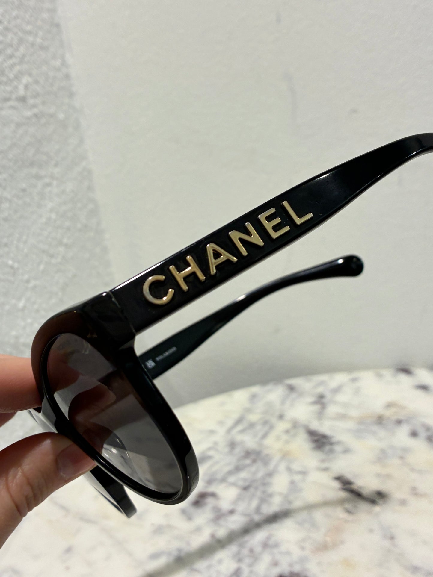 Chanel Sunglasses - Gold CHANEL Logo text