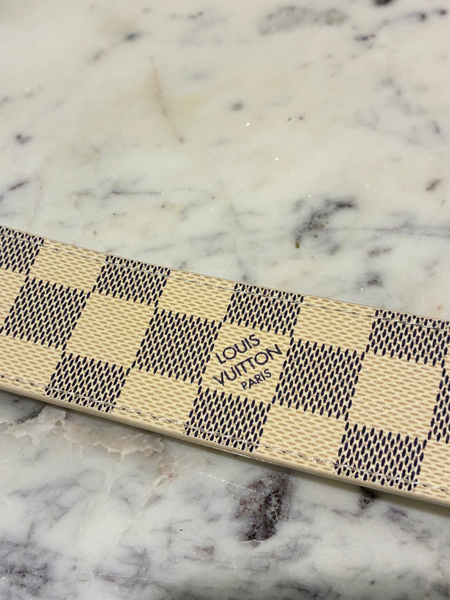 Louis Vuitton Belt - Damien Print with Gold Logo - Size 80