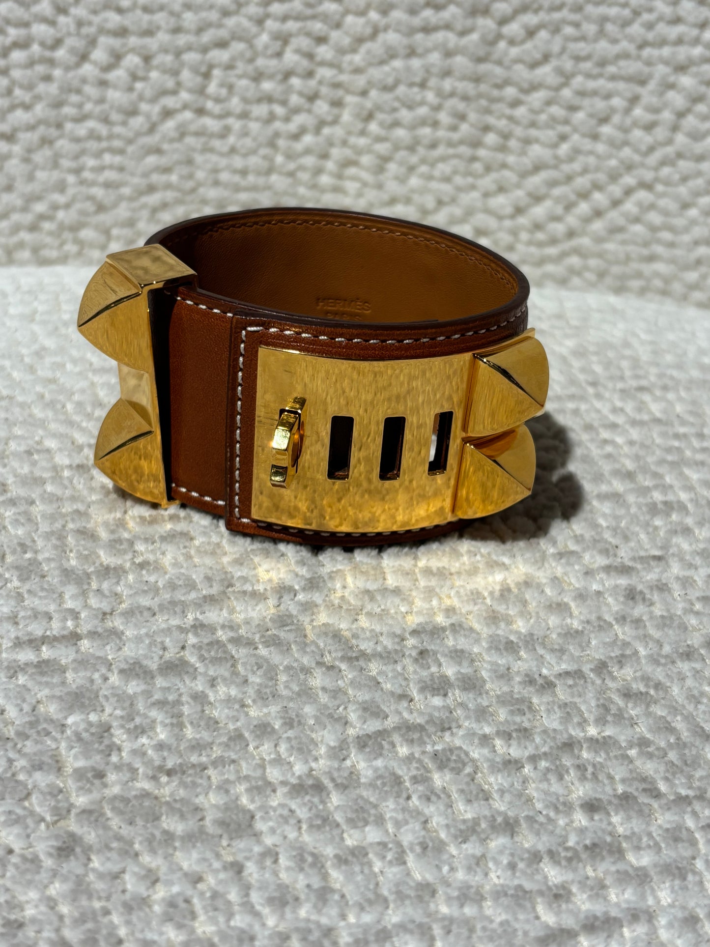 Hermés Collier de Chien Bracelet - Madame Calfskin & Gold Hardware