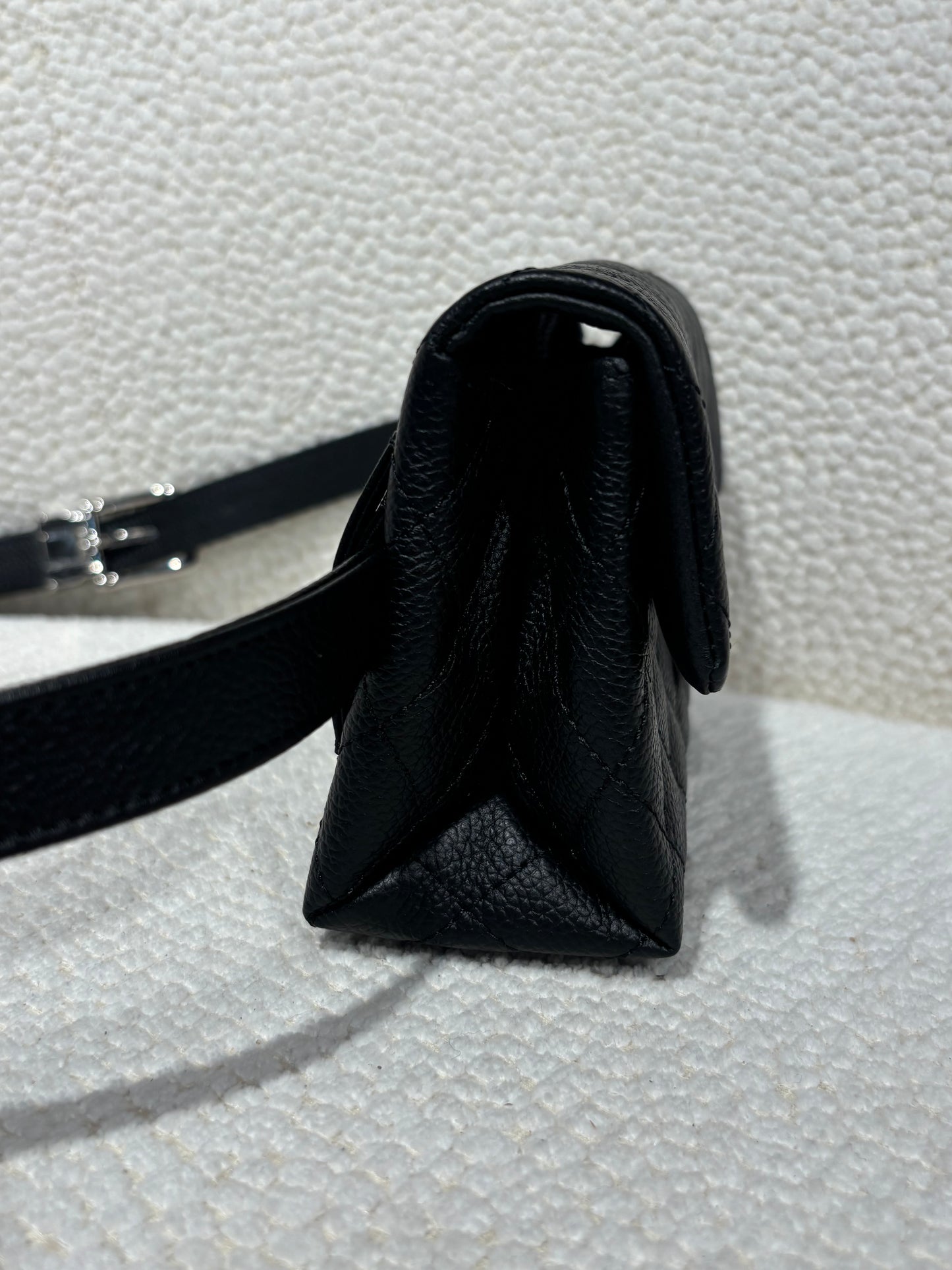 Chanel Uniform Belt Bag – Black Caviar Leather & Silver Hardware