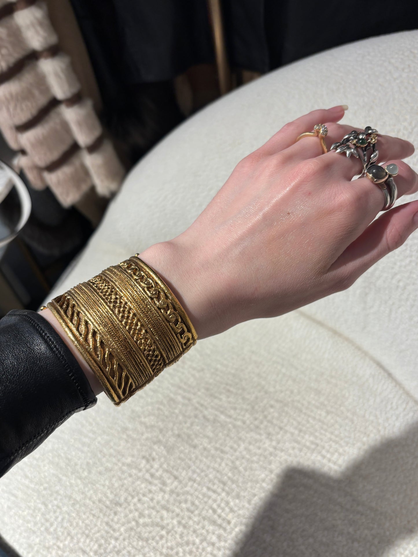 Chanel Bracelet – Vintage in Gold-Tone Metal with Petite Logos