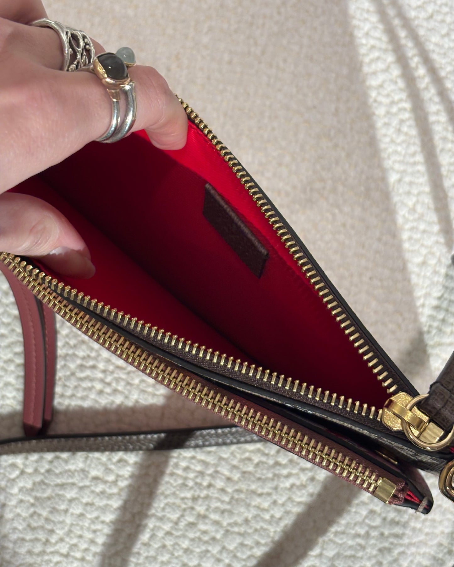 Gucci GG Supreme Bengal Blooms Dual Pouch Shoulder Bag - Beige Monogram Canvas & Blooms/Bengal Tiger