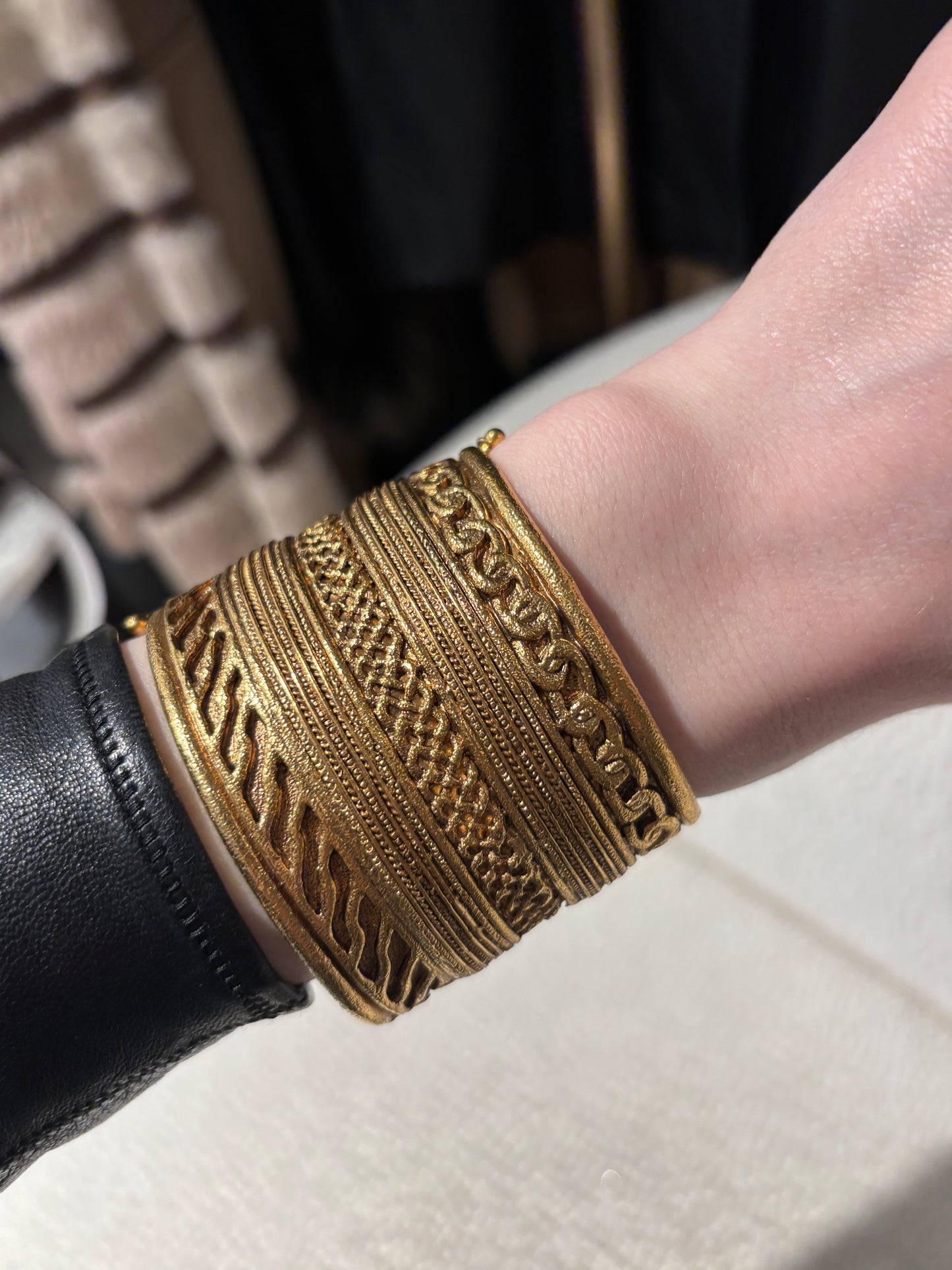 Chanel Bracelet – Vintage in Gold-Tone Metal with Petite Logos