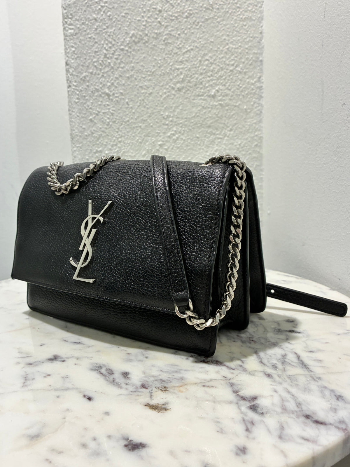 Saint Laurent - Sunset Bag - Black with Silver Hardware