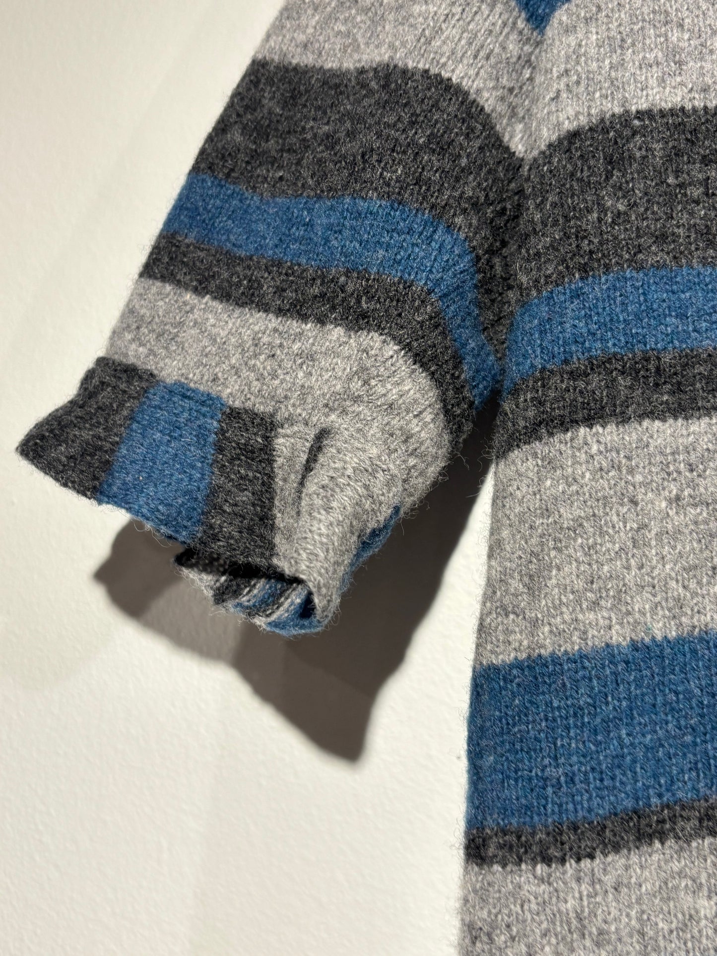 Saint Laurent Knit Top – Blue & Grey Tones with Statement Buttons - Size S-M