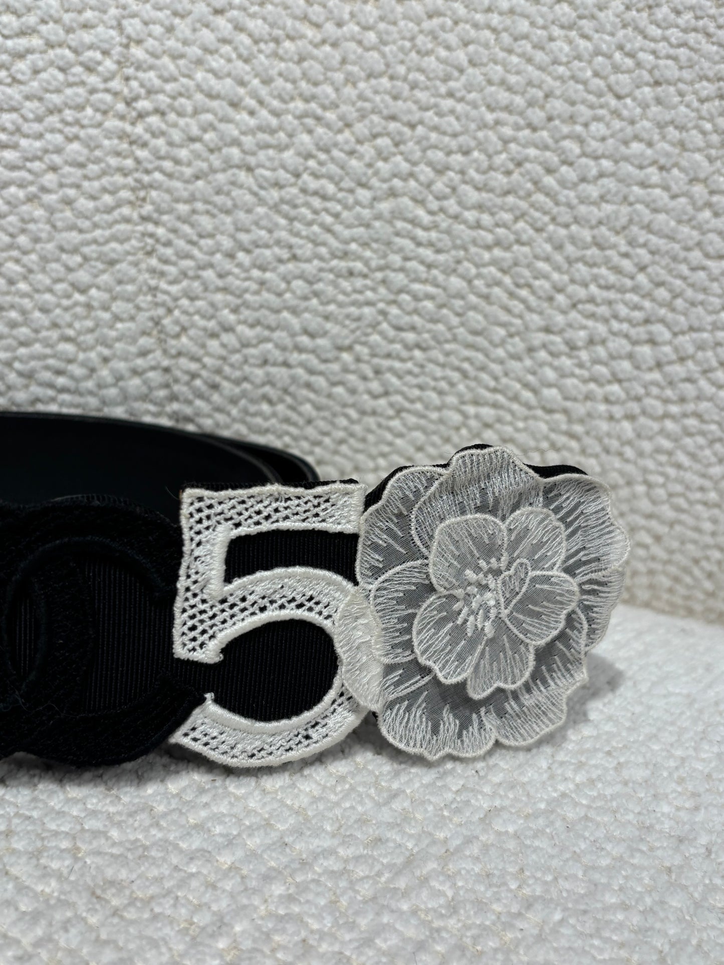 Chanel Belt – Black Canvas with Iconic Chanel Motifs