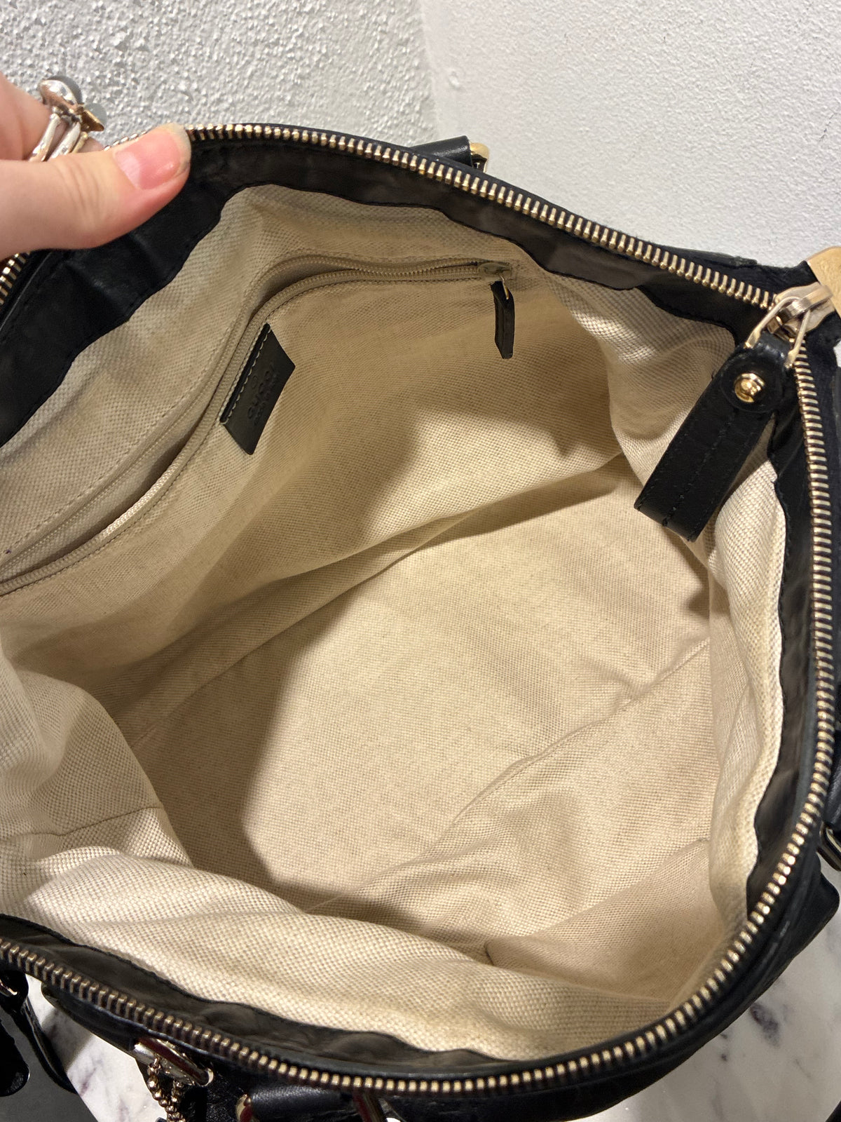 Gucci Guccissima Bag – Black Leather & Gold Hardware