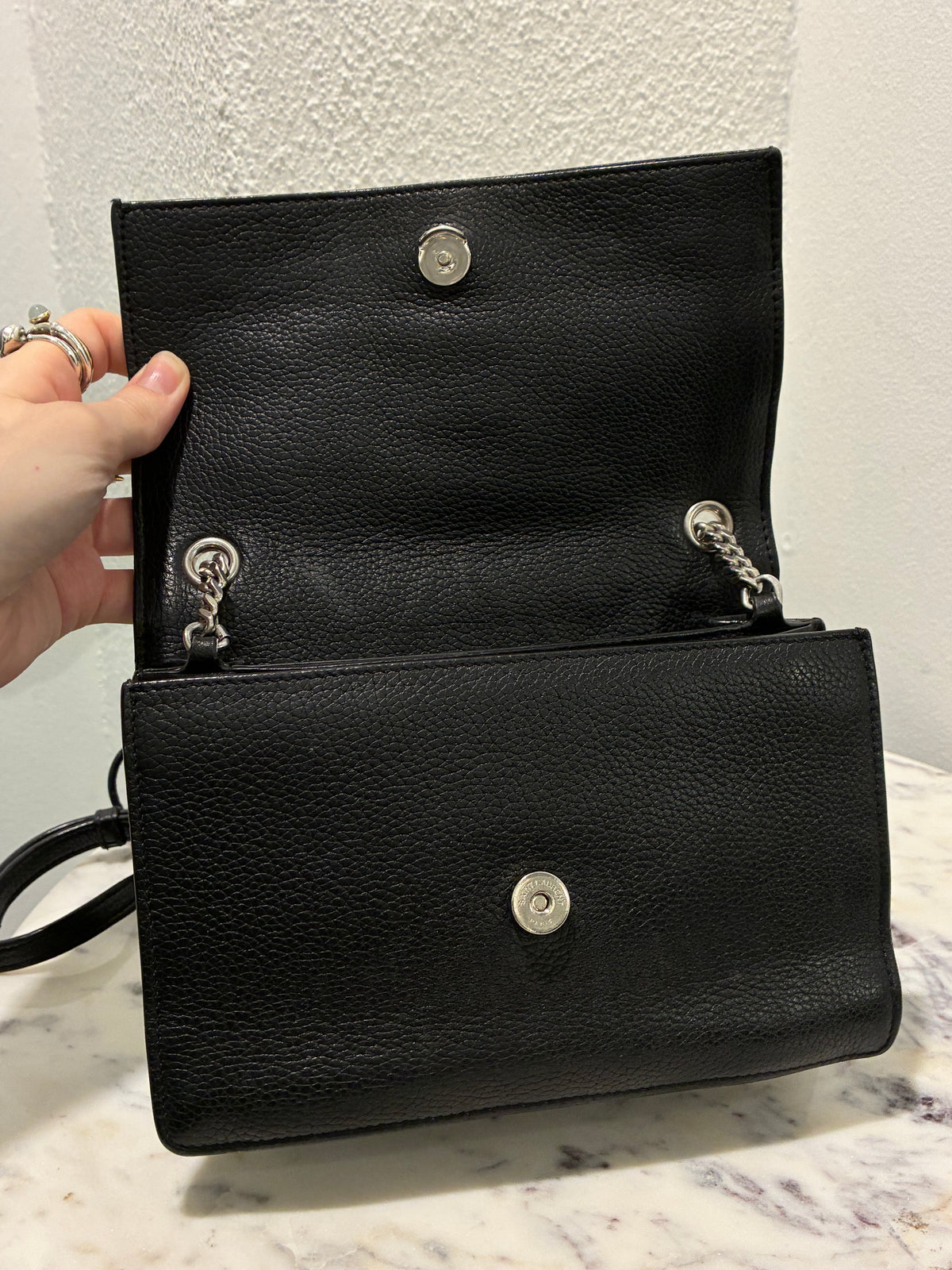 Saint Laurent - Sunset Bag - Black with Silver Hardware