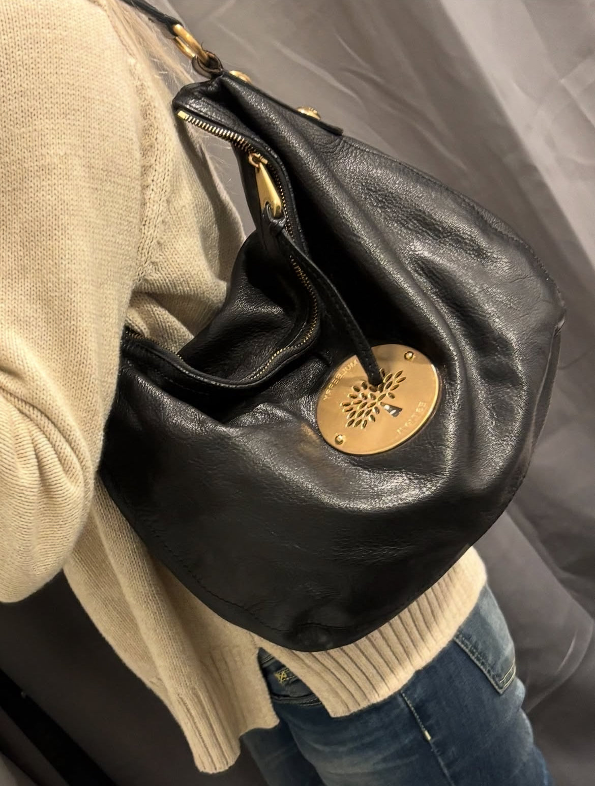 Mulberry - Black Calfskin & Gold Hardware