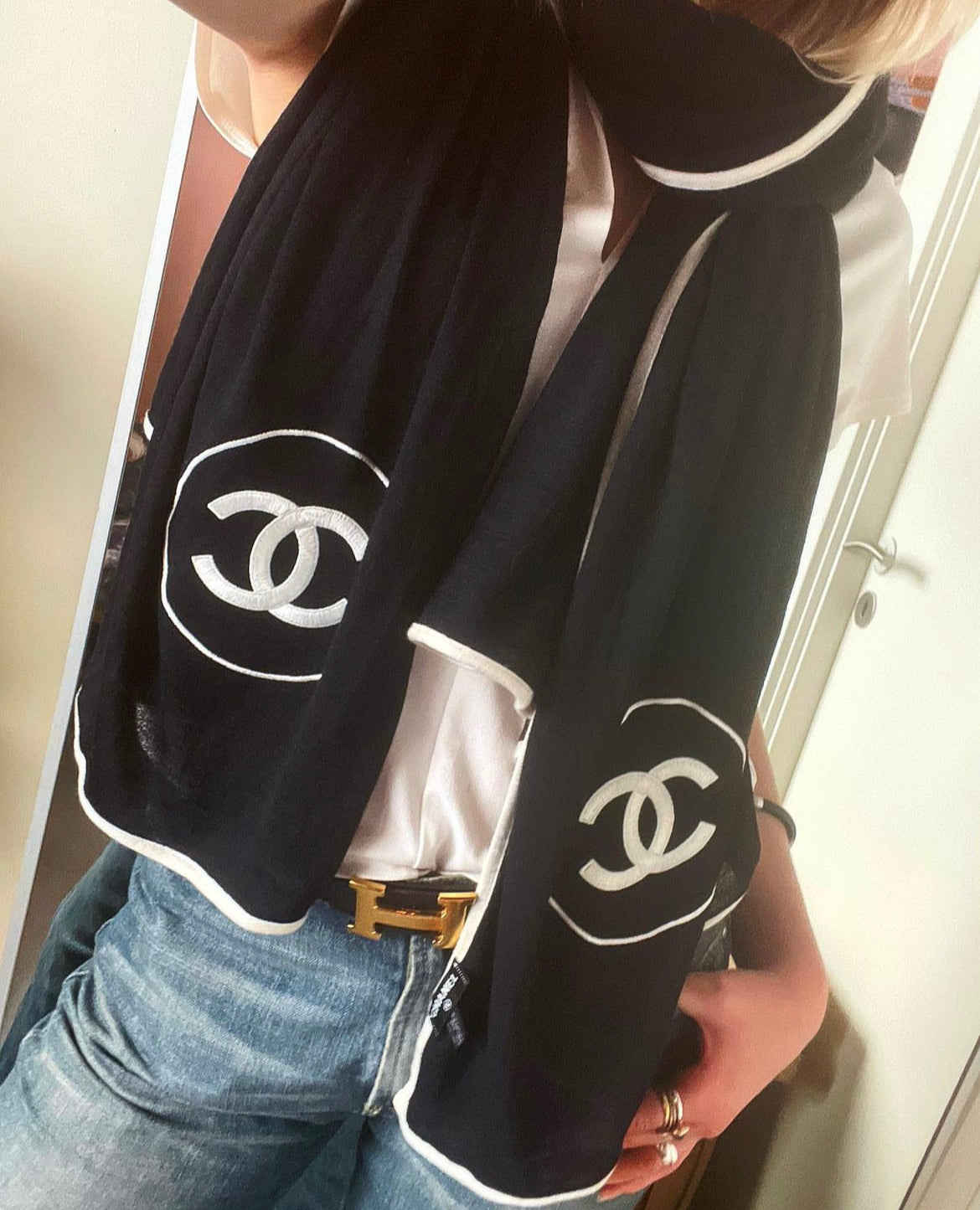 Chanel cashmere tørklæde - 220 x 110 cm