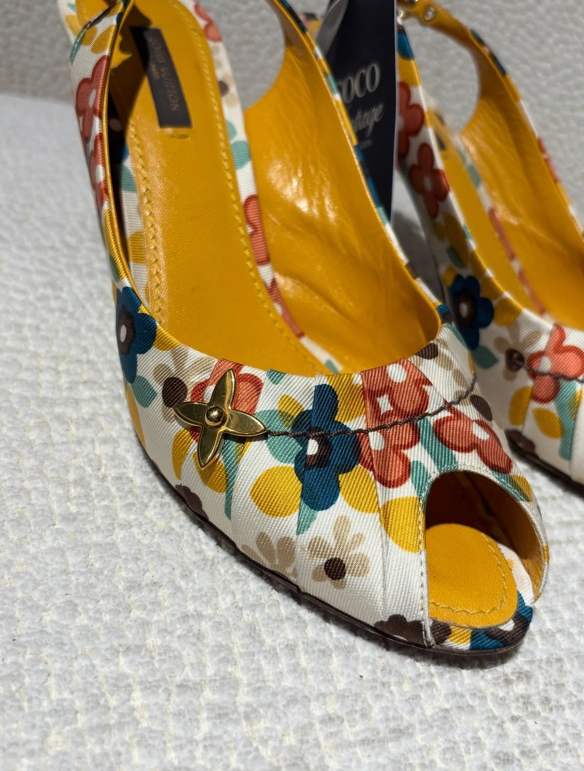 Louis Vuitton Slingback Heels – Multicolour with Gold Details - EU 38,5