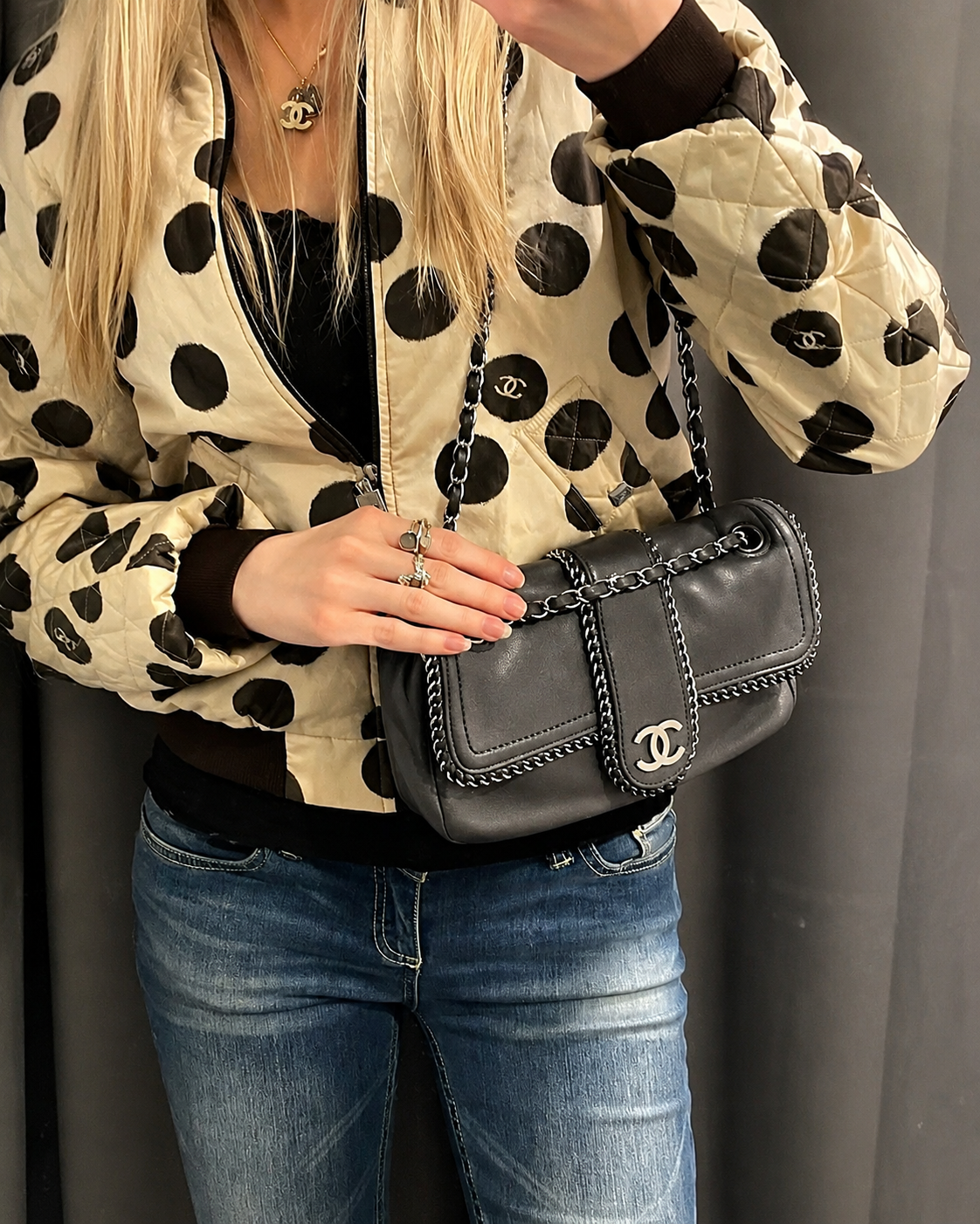 Chanel Madison Flap Bag - Grey Lambskin & Silver Hardware