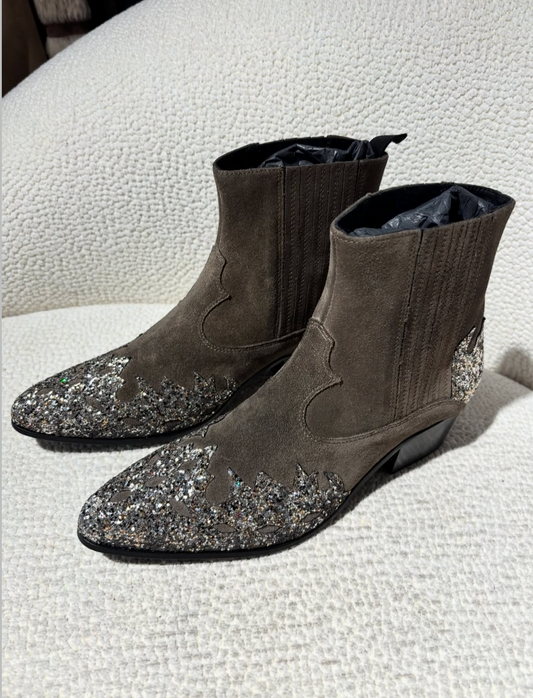Custommade boots - Suede & Glitter - EU 38