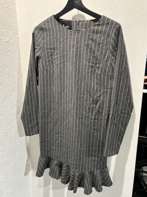 Designers Remix - Grey wool dress - white stripes - XS/S - Medinas Wardrobe