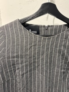 Designers Remix - Grey wool dress - white stripes - XS/S - Medinas Wardrobe