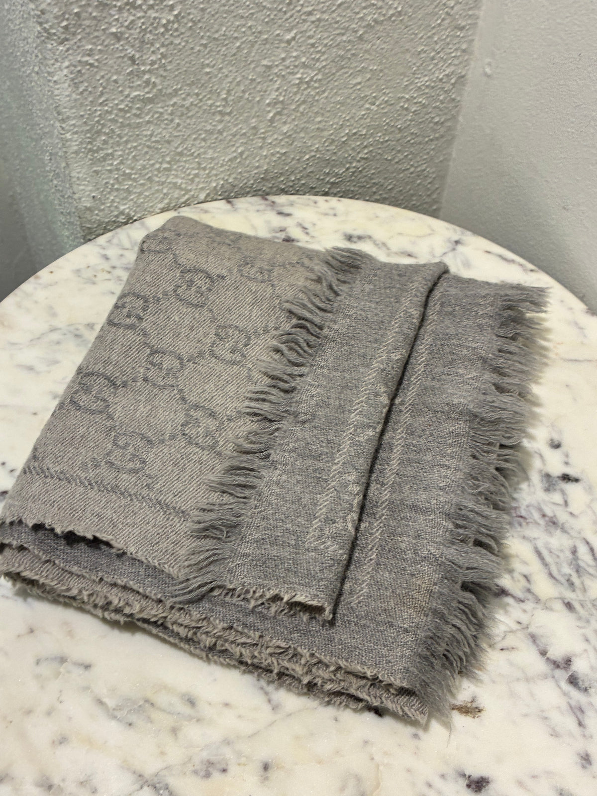 Gucci Monogram Scarf - Light Grey