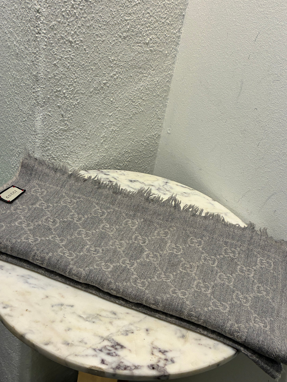 Gucci Monogram Scarf - Light Grey