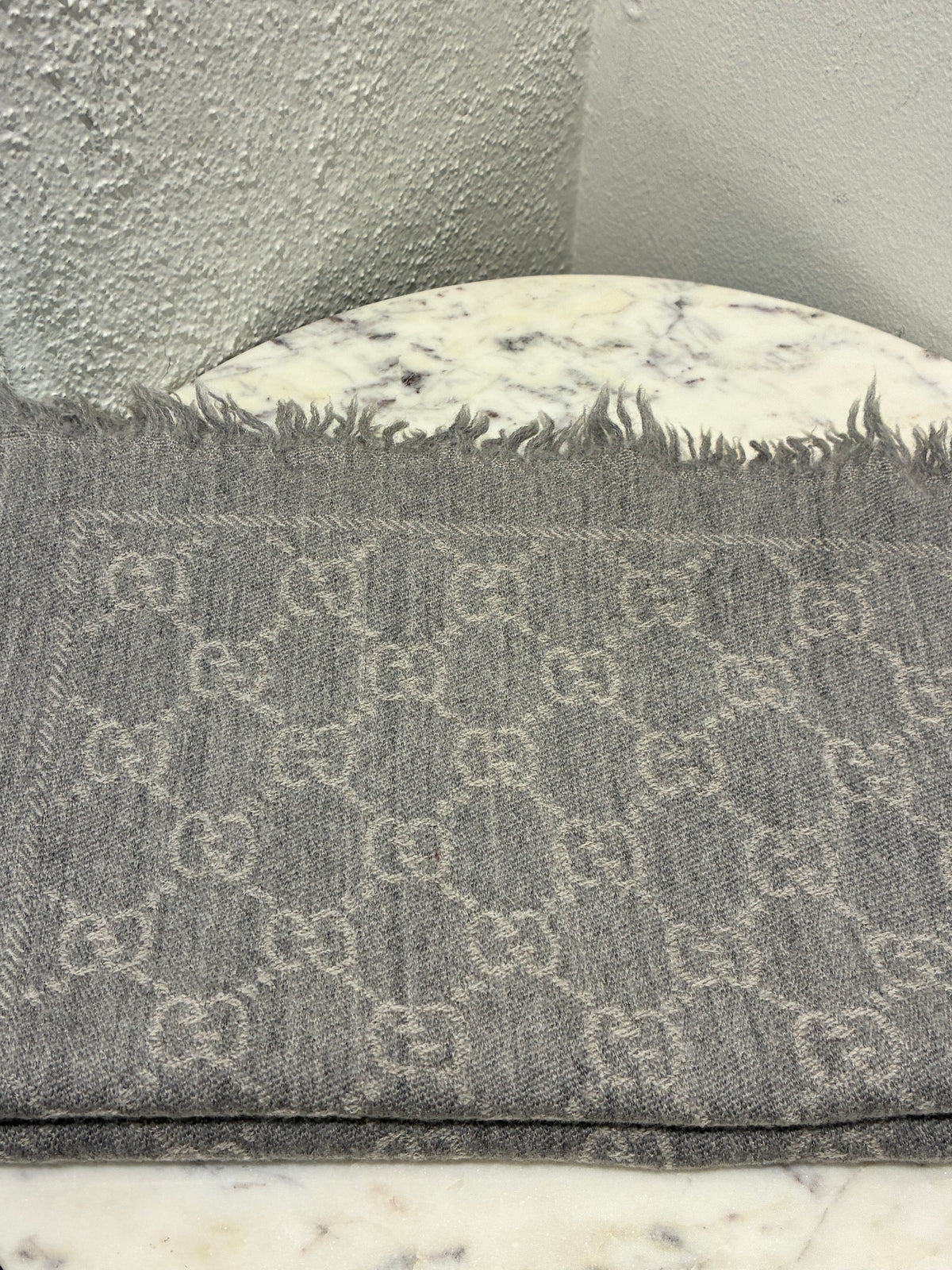 Gucci Monogram Scarf - Light Grey