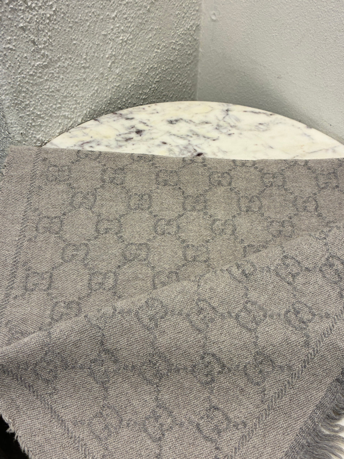 Gucci Monogram Scarf - Light Grey