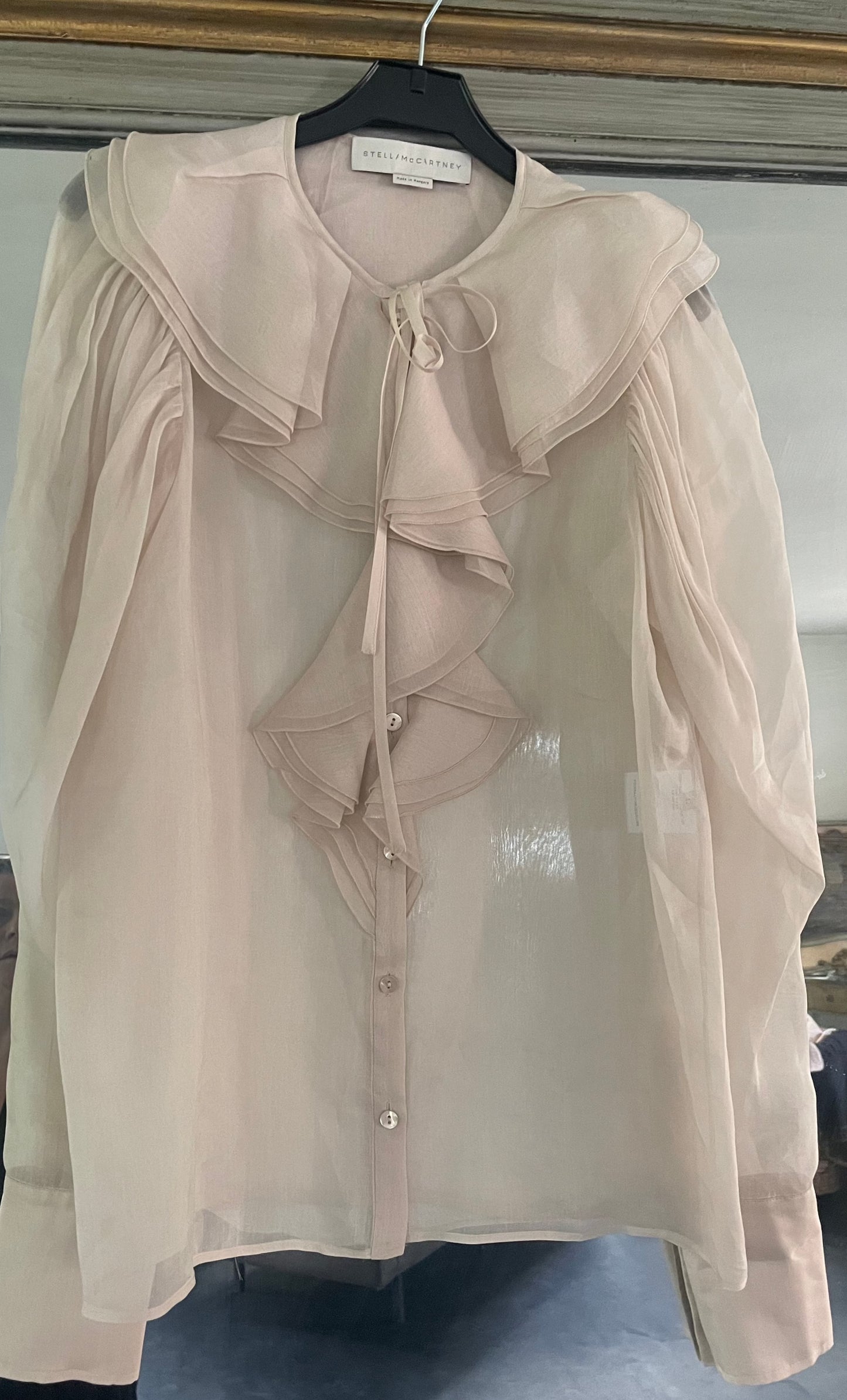 Skjorte - soft rose - m. flæser på bryst - Stella McCartney