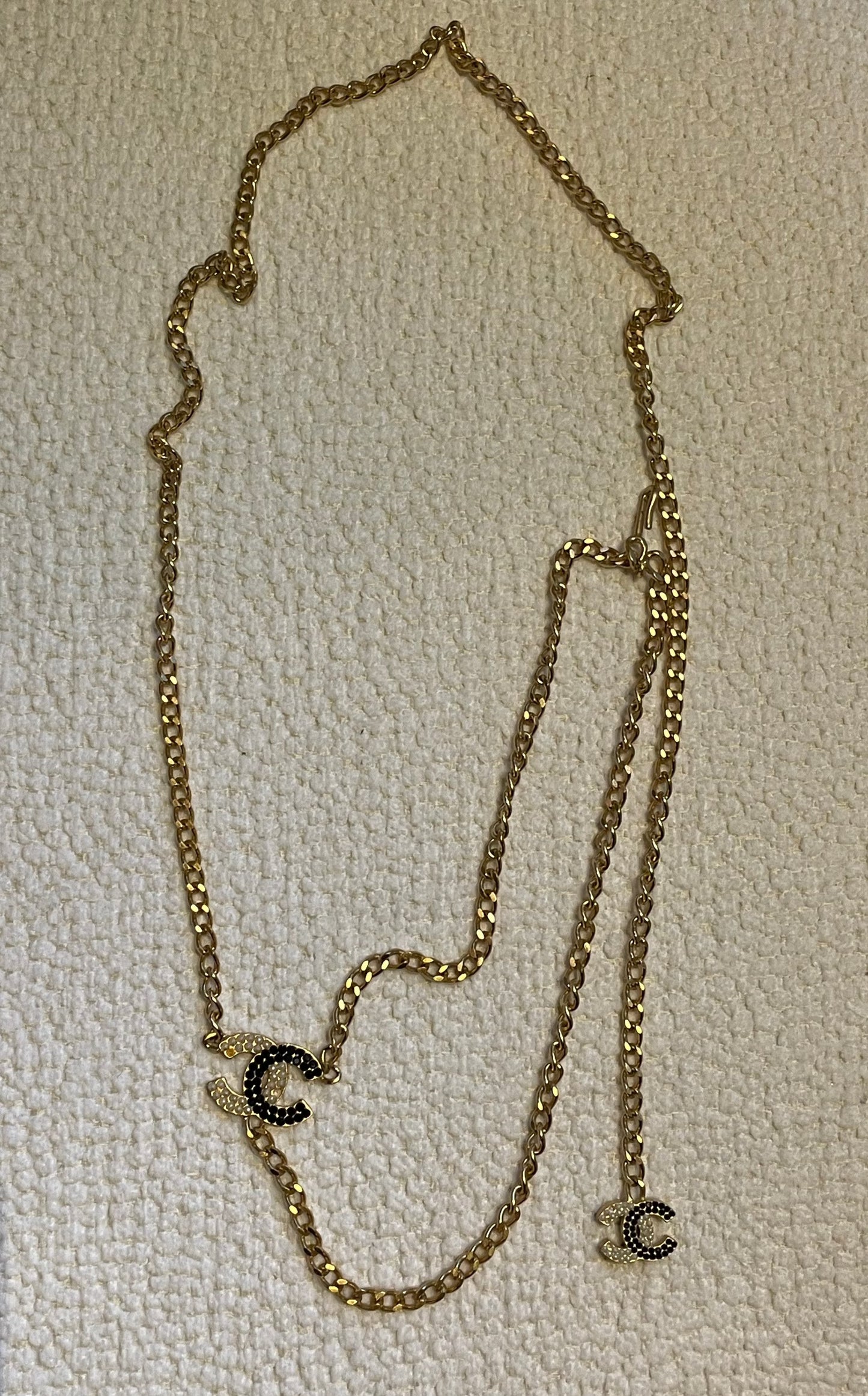 Chanel - CC logo - Chain bælte / halskæde - guld med sort-hvid-guld CC logos