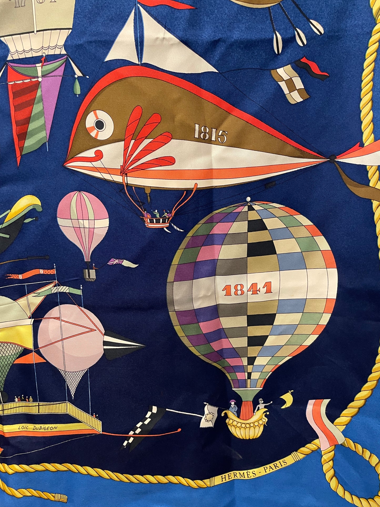 Hermès "Les Folies du Ciel" Silk Carré 90 – Blue