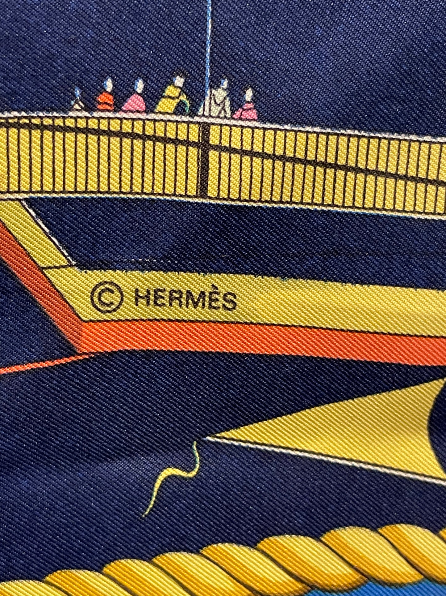Hermès "Les Folies du Ciel" Silk Carré 90 – Blue