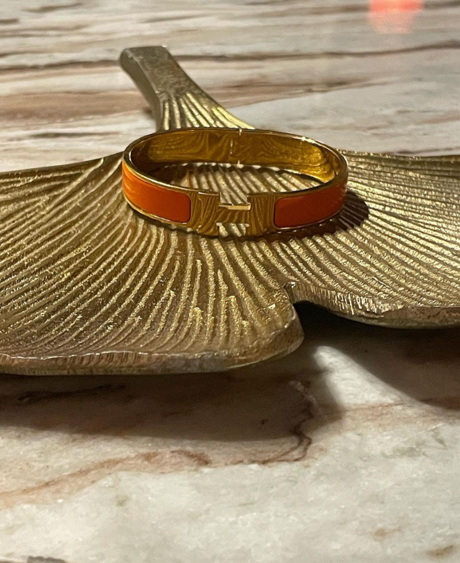 Hermés - Clic H Armbånd - orange & guld