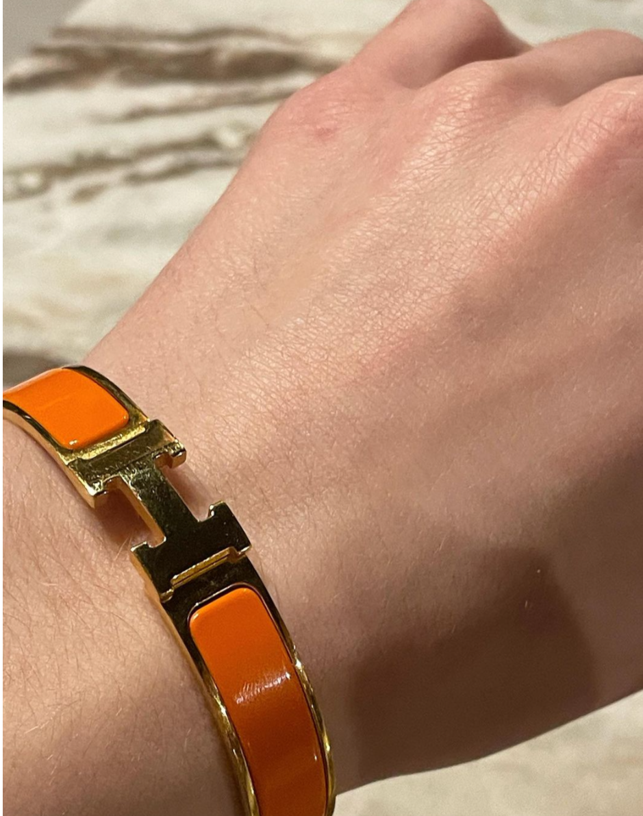 Hermés - Clic H Armbånd - orange & guld