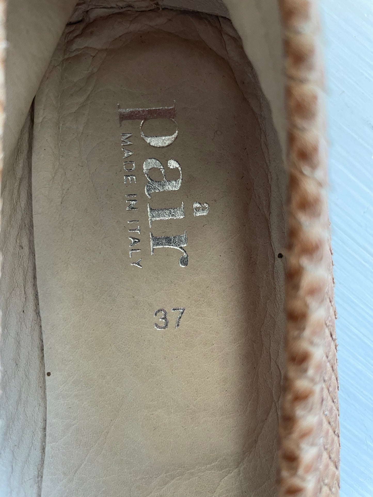 A pair - Ballerina - cognac "snake" skin - str. 37- Aldrig brugt!