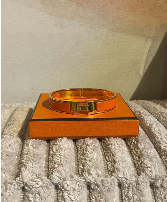 Hermés - Clic H Armbånd - orange & guld