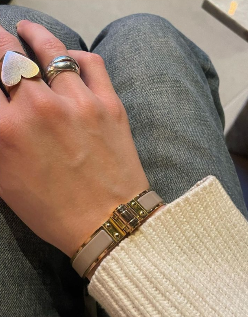 Hermés - armbånd - beige & guld