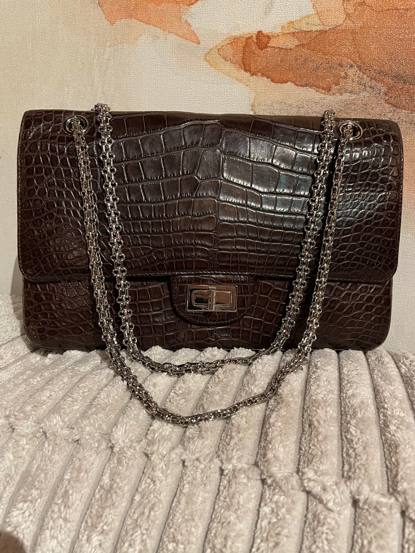 Chanel Alligator - Brun - Double Flap